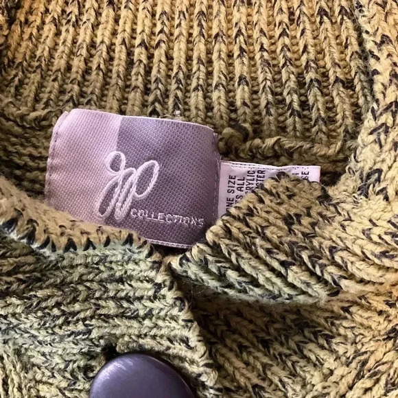 JP collections vintage Green Pullover Sweater Long‎ Sleeve Mock Neck One Size - Picture 3 of 8